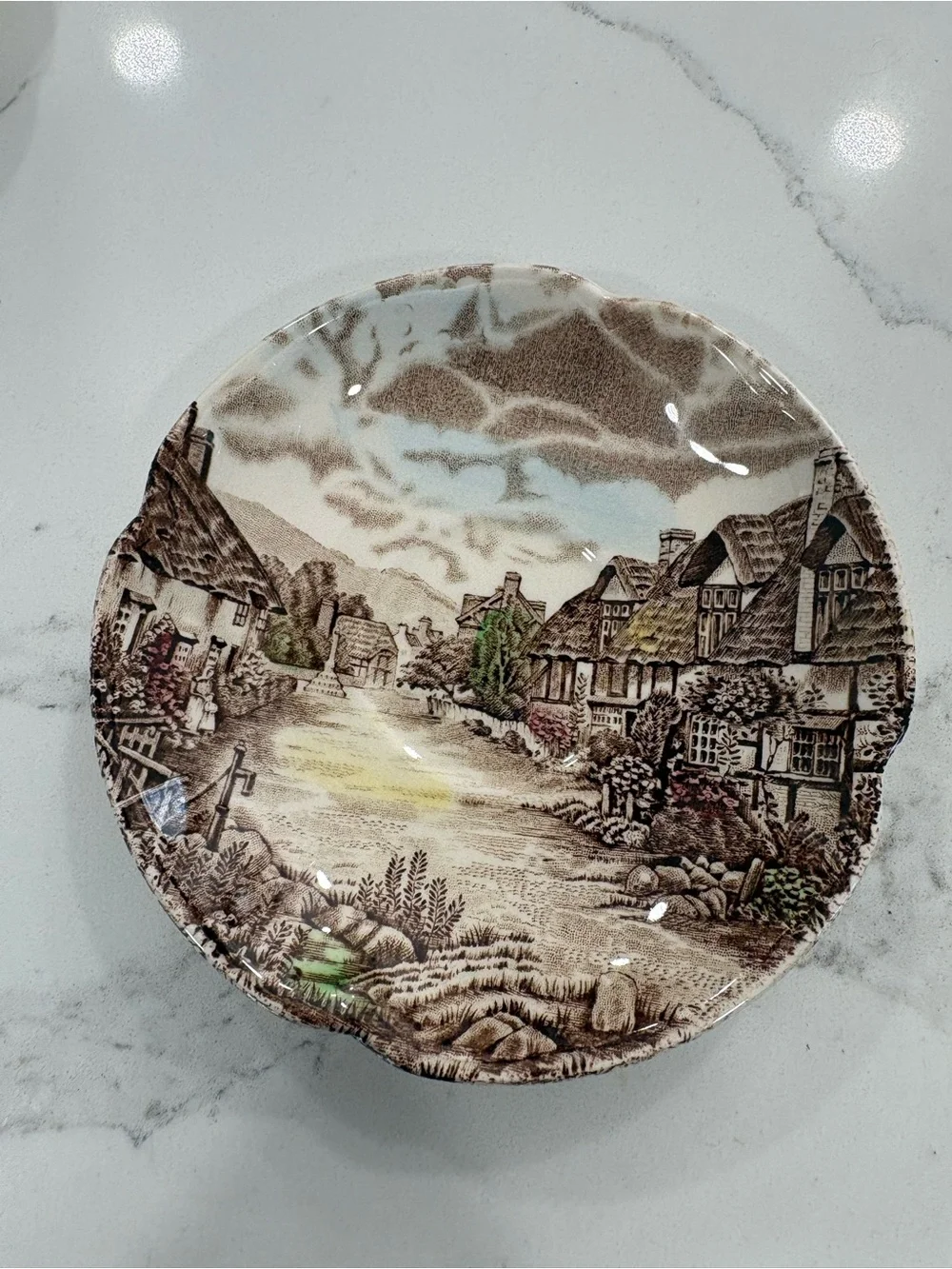 Olde English Countryside Johnson Bros Scenic Toile Print Small Plates Set of 2